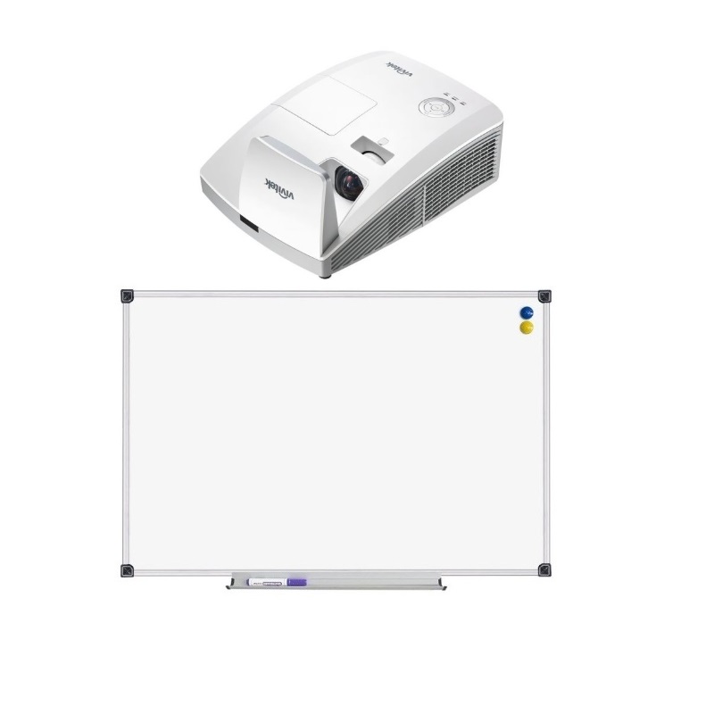 Дошка магнітно-маркерна DoskiBiz 180x120 та короткофокусний проєктор Vivitek DW771USTie